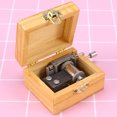 thumbnail image 3 of Wooden Music Box Hand-cranked Miniature Wind Up Handmade Mechanical Rotation Box for Birthday Valentine's Gift Christmas, 3 of 8