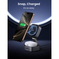 thumbnail image 2 of UGREEN MagFlow Magnetic Foldable Charging Station, 2-in-1 Fast Wireless Charger Compatible with iPhone 16 15 14 13 12, Airpods3 2 Pro (No AC Adapter), 2 of 5
