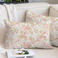 thumbnail image 2 of Pink Flowers Lumar Pillow Covers,Country Botanical Floral Leaves Romantic Soft Breathable Throw Pillow Cases with Invisible Zipper,Decorative Pillowcase Pillows Protectors for Sofa Bed Chair 16"x24", 2 of 9