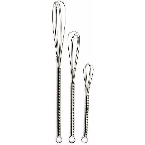 Steel Mini Whisk Set Of (3) 5"-7"-8" Chrome Plated Steel Whisks - Kitchen Tools