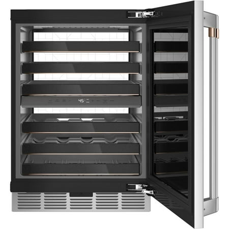 Café - 46-Bottle Built-In Dual Zone Wine Center with WiFi - Stainless Steel
