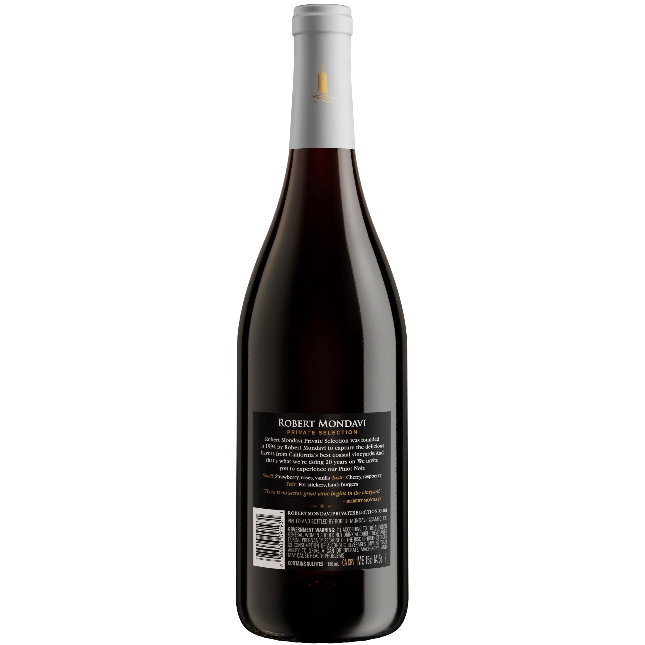Robert Mondavi Private Selection Pinot Noir Red Wine, 750ml Bottle