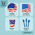 thumbnail image 3 of 144 Piece DISEN Patriotic Party Supplies - American Flag Plates, Napkins, Cups, Cutlery for 4th of July, Memorial Day Decorations (Serves 24), 3 of 9