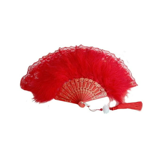 Colors Folded Feather Fan Classical Nostalgia Lace Feather Fan DIY Feather Folding Fan Feather Fan Wedding Decoration
