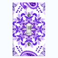 thumbnail image 1 of Metal Light Switch Plate Cover Mandala Purple White Paisley Flower Tile Pattern MDL091, 1 of 13