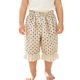 thumbnail image 6 of SGMVNU Little Girls Dots Cotton Pants with Ruffle Lace Lightweight Summer Casual Elastic Waist Barrel Trousers, Size 5-6 Years, Beige-Dots, 6 of 6
