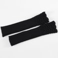 thumbnail image 4 of Dyfzdhu Women Cable Knit Arm Warmer Gloves Long Fingerless Thumb Hole Gloves Mittens Fingerless Knit Arm Warmers Sleeves Mittens Black, 4 of 4