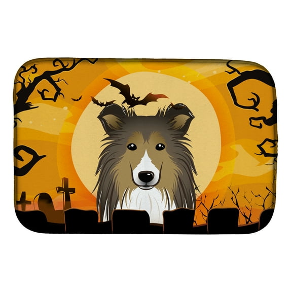 Halloween Sheltie Dish Drying Mat