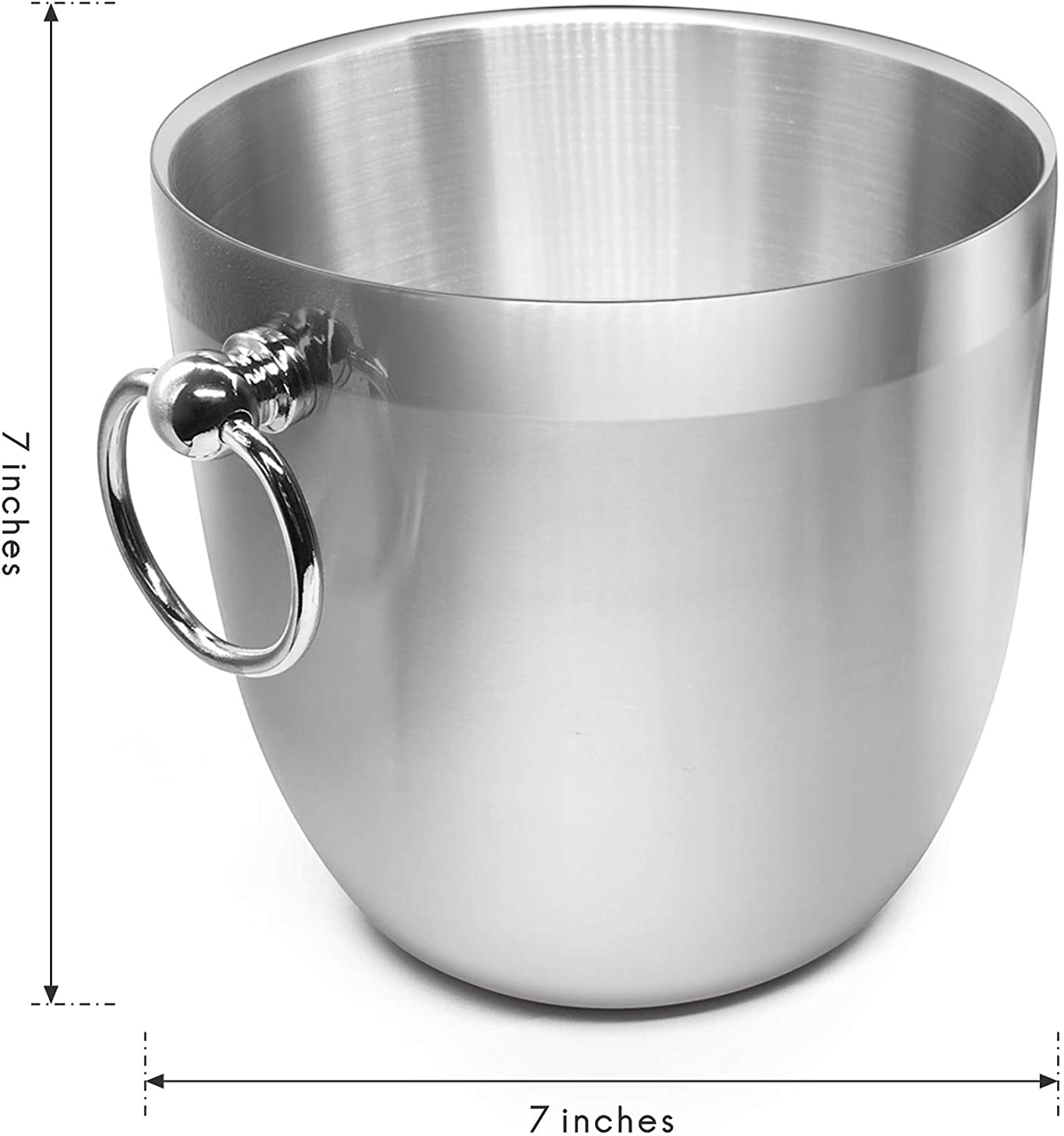 Fortune Candy 2.8 L Double Wall Stainless Steel Ice Bucket, with Tongs, Scoop and Holder, Navy Blue