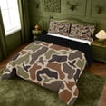 thumbnail image 2 of meiyoeat Classic Camo Mallard Queen Comforter Set For Adults,Vintage Camouflage Print Comforter Sets Queen For Boys, Earth Tone,Black Reversible,3 Pieces, 2 of 7