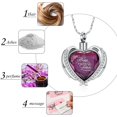 thumbnail image 4 of Cremation Jewelry Angel Wing Heart Urn Pendant Necklaces for Women Crystal Birthstone Urns for Human Ashes Memorial Locket Keepsake Ashes Jewelry, 4 of 7