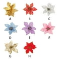 thumbnail image 3 of Inteprter 10 piezas de flores navideñas con purpurina, decoración de simulación artificial, fiesta, vacaciones, jardín, adorno de árbol de Type3 NO3, 3 of 6