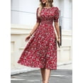 thumbnail image 4 of Gdvsclr Women'S Chiffon Floral Dresses Casual Summer Boho Flutter Sleeve Flowy Western Dress Red L, 4 of 8