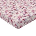 thumbnail image 4 of Ambesonne Cherry Blossom Fitted Sheet, Sakura Petals Art, Full Size, Pale Pink and Magenta, 4 of 5