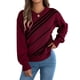 thumbnail image 3 of Suéter Informal de Rayas con Cuello Redondo y Larga Tipo Farol para Mujer Rojo S, 3 of 10
