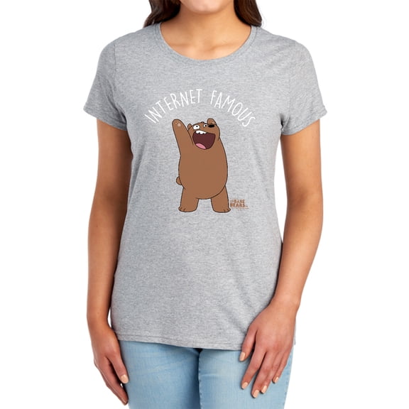 We Bare Bears Internet Famous Women's T Shirt, Athletic Heather, Small