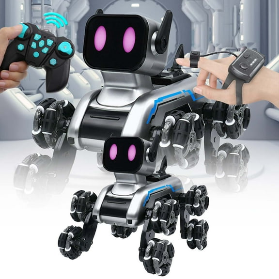 Eight Wheeled Stunt Robot Dog Gesture Sensing Remote Control Smart Robot That Walks and Sings Pet Dog Toy for Kids and Lovers