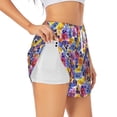 thumbnail image 2 of Bixox Women's The Garden Tricolor Pansy Flower pattern 2 in 1 Running Shorts - Lightweight Athletic Workout Gym Yoga Shorts Liner with Pockets - Large, 2 of 7