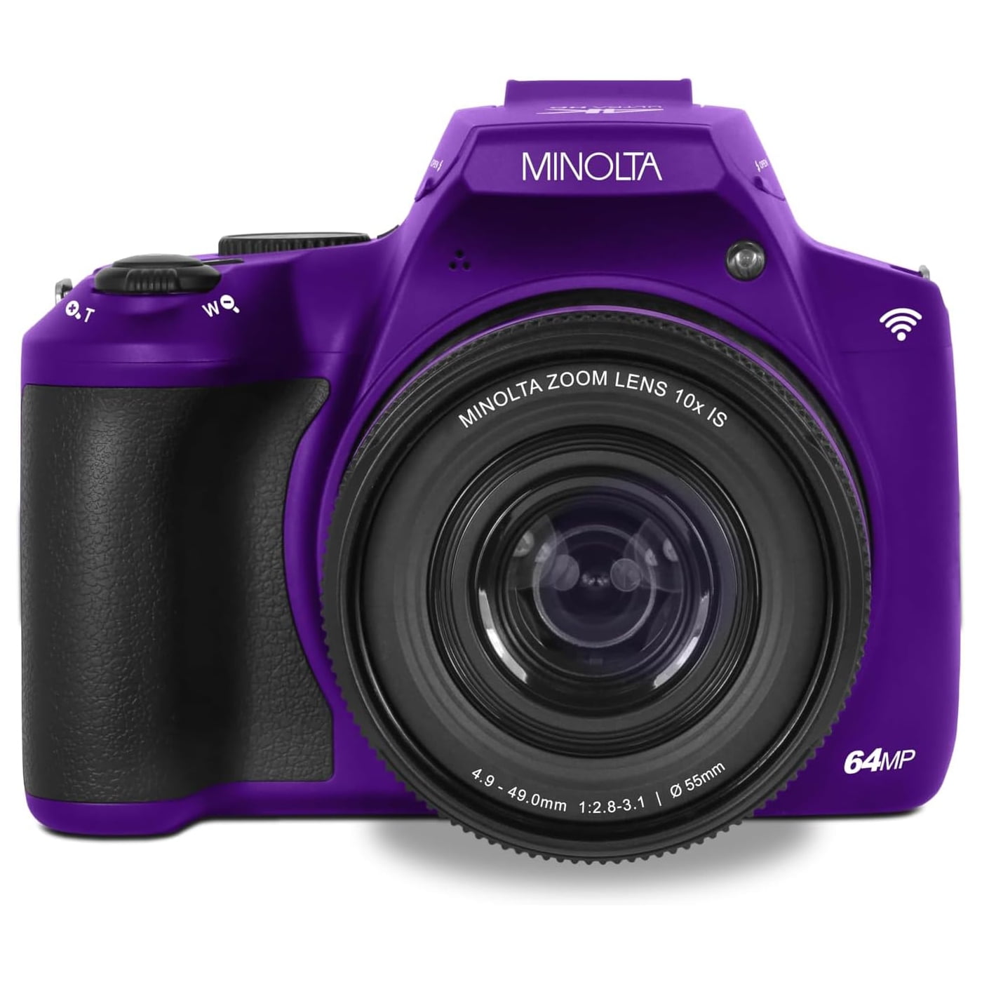 Minolta 64MP Auto Focus Digital Camera 10x Optical Zoom, 4K Ultra HD Video (Purple)