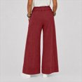 thumbnail image 4 of Sewkxo Womens Casual Wide Leg Sweatpants Acid Wash Elastic Waisted Palazzo Pants Trousers with Pockets,Green 3XL, 4 of 7