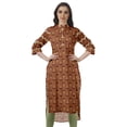 thumbnail image 1 of Moomaya Kurti Tunique Imprimée à Col Mandarin Longueur Genou pour Femmes Vêtements Porter, 1 of 6