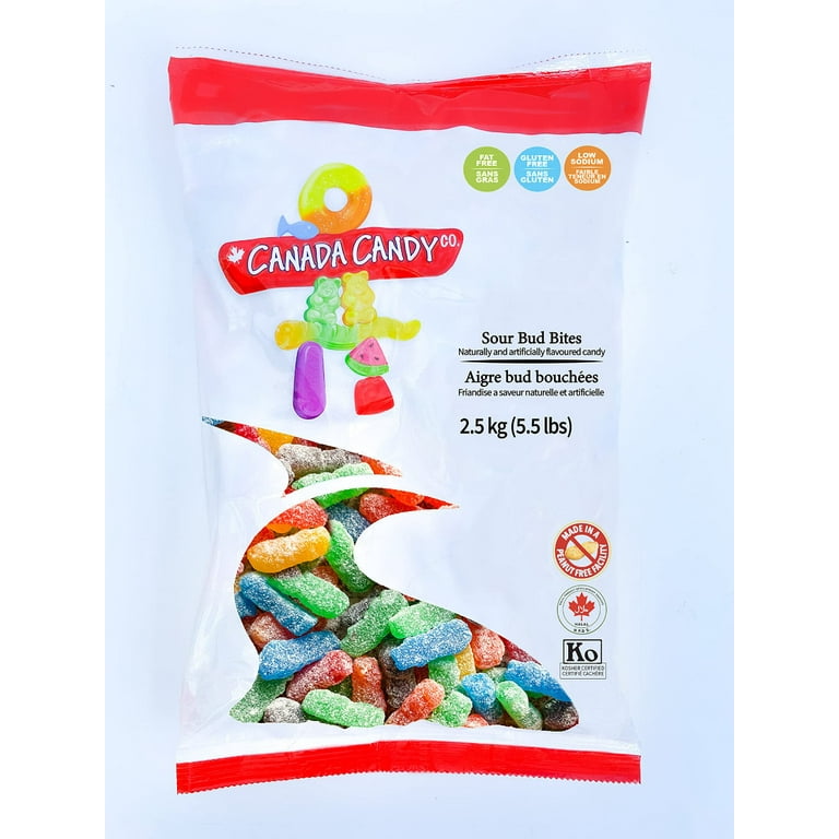 Canada Candy - Sour Bud Bites Gummy Candy, 2.5 kg (5.5 lbs