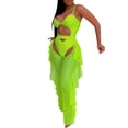 thumbnail image 1 of Betiyuaoe One Piece Swimsuit for Women Fashionista Splicing Mesh Pant Solid Color Set Piece Bathing Suit, 1 of 5