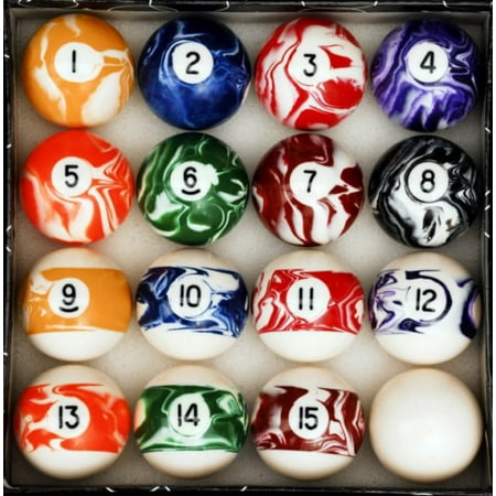 Marble - Swirl Style Pool - Billiard Ball Set - Regulation Size and (Best Pool Table Balls)