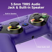 LED Wireless Controller for P5 PC, Bluetooth Controller with Turbo, Macro, Dynamic Vibration, 6-Axis Motion Control, 3.5mm Audio Jack, 1000mAh Battery, Speaker - Blue
