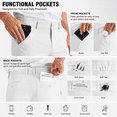 thumbnail image 4 of YAPPO Men's Golf Pants Classic Fit Stretch Dress Pants Lightweight Flat Front Work Casual Pants with 4 Pockets, 29", 31", 33" Inseam, 4 of 9