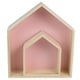 thumbnail image 5 of 2 estantes de almacenamiento de pared con forma de casa para decoración del hogar, sala de juegos y hogar. Rosa, 5 of 9