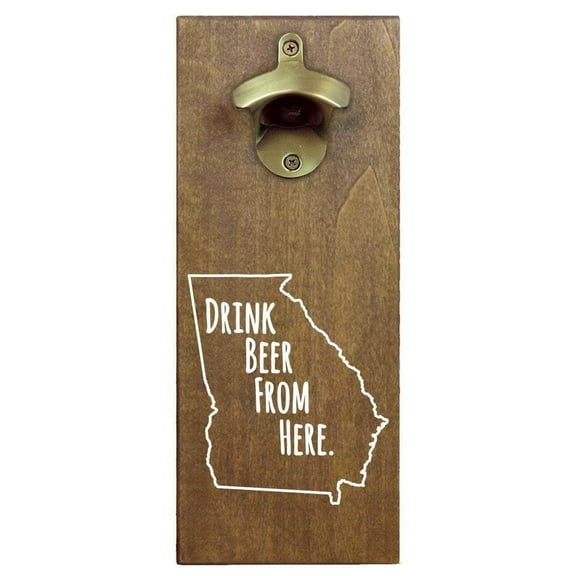 Torched Georgia Drink Beer Bottle Opener Magnetic Cap Catcher 12"x5"x2.5"