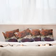 thumbnail image 7 of Ambesonne Nature Throw Pillow Cover 4 Pack, Autumn Forest with Rock, 24", Ginger Purple, 7 of 7
