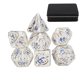 thumbnail image 1 of 7pcs Hollow Polyhedral Dice Set Holiday Party Skull Pattern Metal Dice Props for Board Card Game Antique Silver, 1 of 4