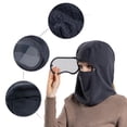 thumbnail image 3 of XIAOCHA Goggle‑Attached Balaclava for Men Solid Outdoor Fall‑Winter Hood,Black, 3 of 7