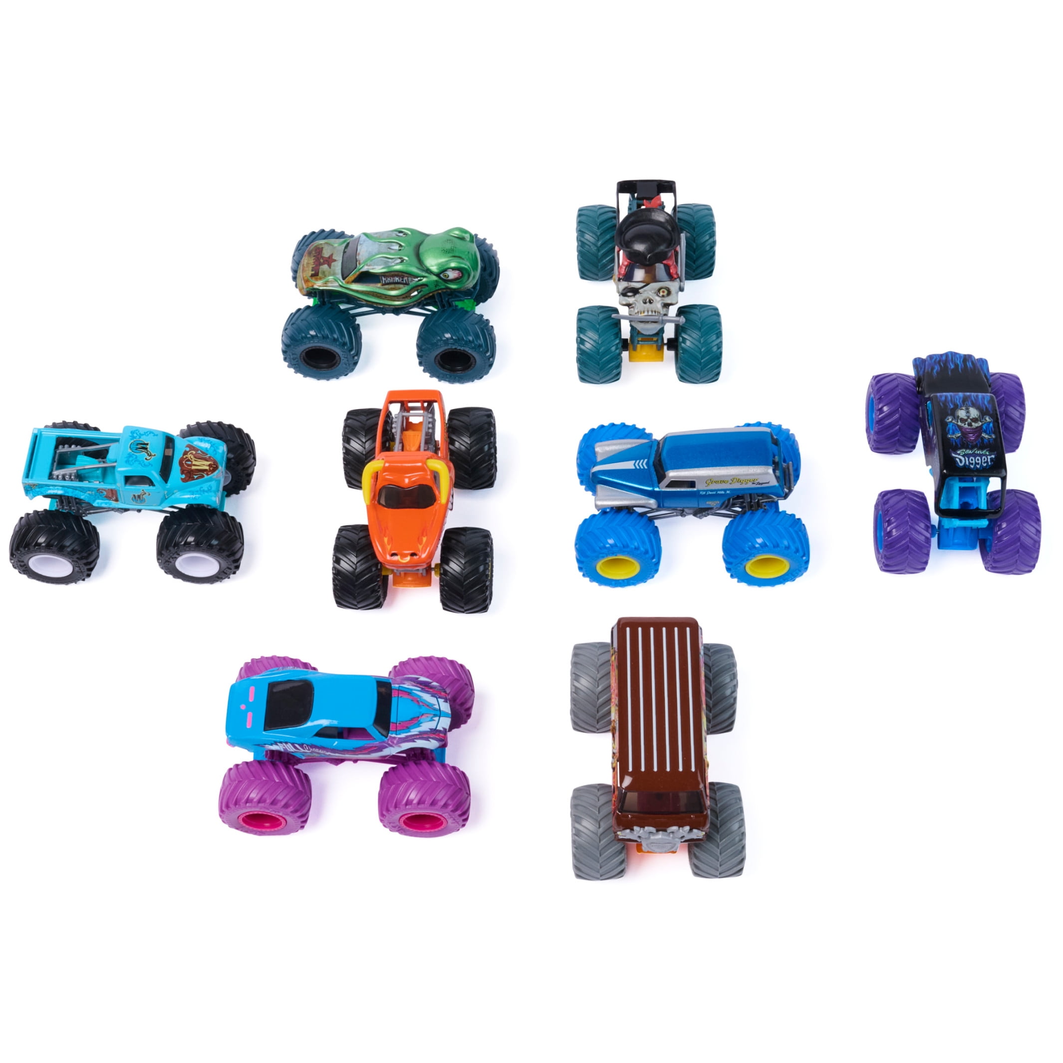 Monster Jam, Grave Digger Vs. Son-Uva-Digger Die-Cast Monster Trucks, 1:64 Scale, Kids Toys for Boys Ages 3 and up