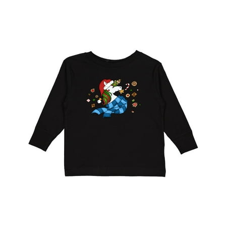 

Inktastic Cute Christmas Unicorn with Cookies Boys or Girls Long Sleeve Toddler T-Shirt