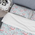 thumbnail image 4 of Designart 'Tropical Botanicals, Flowers And Flamingo III' Mid-Century Duvet Cover Set, 4 of 4