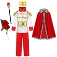 thumbnail image 3 of Disfraz de rey medieval para niños, disfraz de cosplay para Navidad, Halloween, carnaval, conjunto para niños, traje de juego de rol de rey real y príncipe, 3 of 5