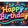 thumbnail image 4 of Decorative Design Happy Birthday Banner Neon Style Celebration Decoration Colorful Lights Display for Party Event Indoor, 4 of 7
