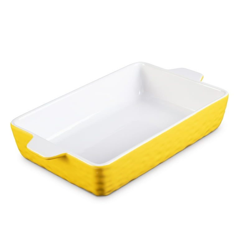 Cibeat 1 Piece Ceramic Baking Dish Porcelain Bake Ware Set, Large Thick Porcelain Rectangular Oven to Table Bake Ware Cookware Set Casserole Dishes