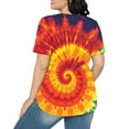 thumbnail image 3 of Pisexur Hauts d'Été pour Femmes, Hauts Tendance pour Femmes, Hauts Grande Taille pour Femmes, Haut Décontracté à Manches Courtes Col Rond Ample Couleur Unie Multicolore, 2TG, 3 of 4