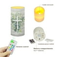 thumbnail image 7 of COEQINE Cross Eucalyptus Leaf Wood Grain Flameless Candle with 18 Key Remote 4/8 Hours Timing Color Changing, Flickering Wick Realistic Votive Electric Candle for Home Decoration, 7 of 7