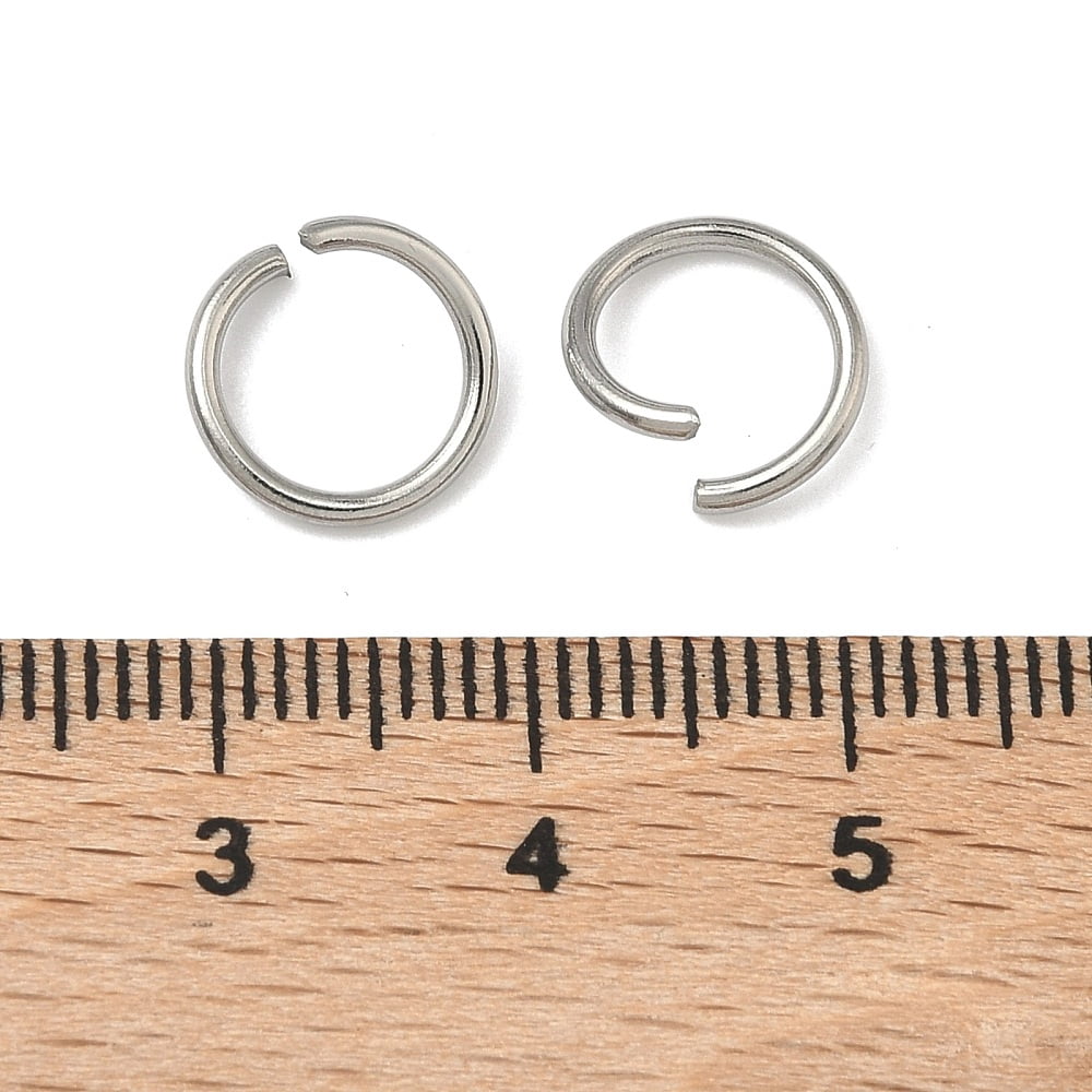 Resistant 304 Stainless Steel Open Jump Rings Stainless Steel Color 10x1.2mm Inner Diameter: 7.6mm DIY