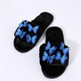 thumbnail image 6 of uublik Womens Fuzzy Slippers Indoor Home Slippers House Slippers Open-Toe Breathable Winter Indoor Slippers, Black, 6 of 7