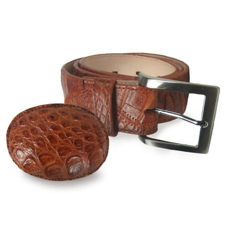 Cognac Caiman Tail - Corral Women's Cognac Patchwork Caiman Crocodile Belt - B0101 (36)