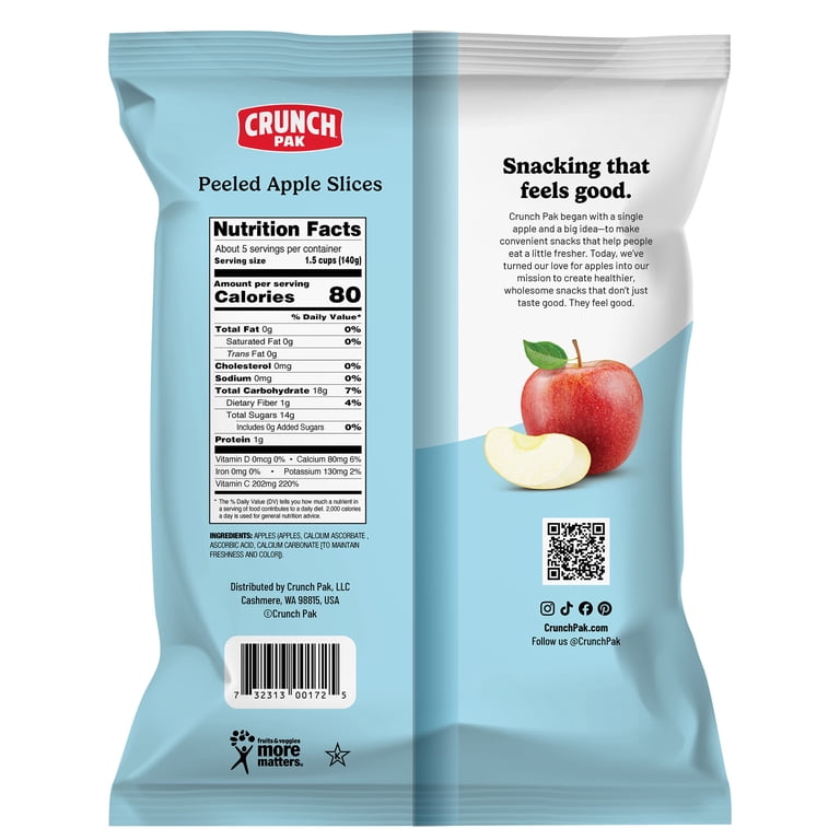 Crunch Pak Family Sized 24oz Bag of Peeled Sweet Sliced Apples