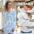 thumbnail image 6 of DISNIMO Floral Printed Shirts for Women Trendy Long Sleeve Hoodies V Neck Sweatshirts Waffle Tunics Top for Fall Winter, S, 6 of 7