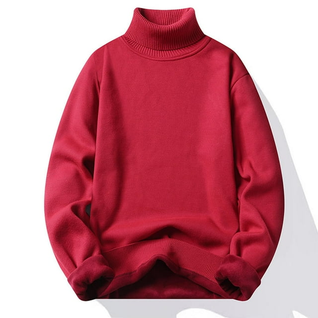 EGNMCR Chandail à Col Roulé pour Hommes, Chandails pour Hommes Chandail Ras du Cou en Tricot Uni Homme blouse en Polyester