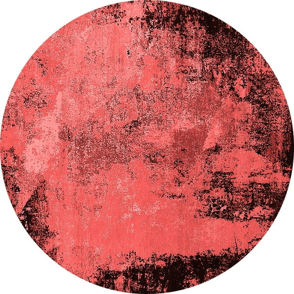Ahgly Company Indoor Round Oriental Red Industrial Area Rugs, 3' Round